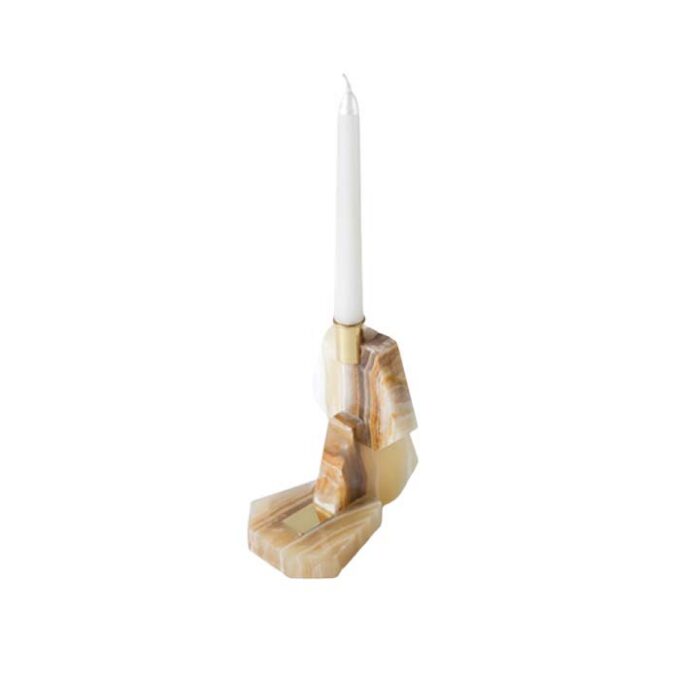 Coryphee Candleholder – Brown Onyx