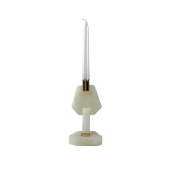 Coryphee Candleholder – White Onyx