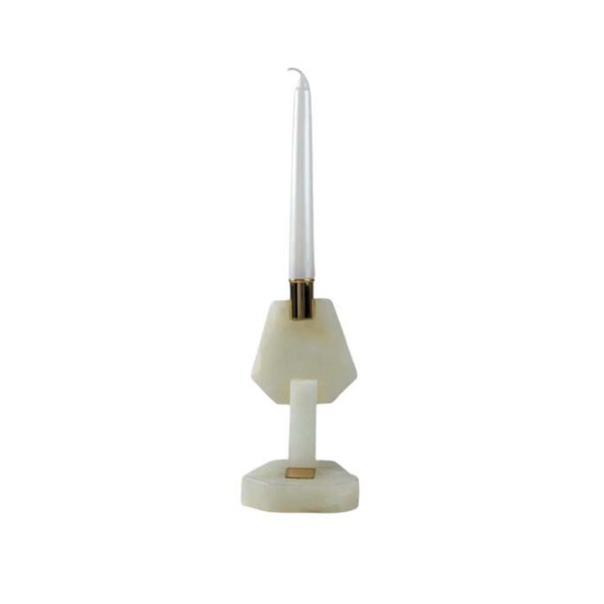 Coryphee Candleholder – White Onyx